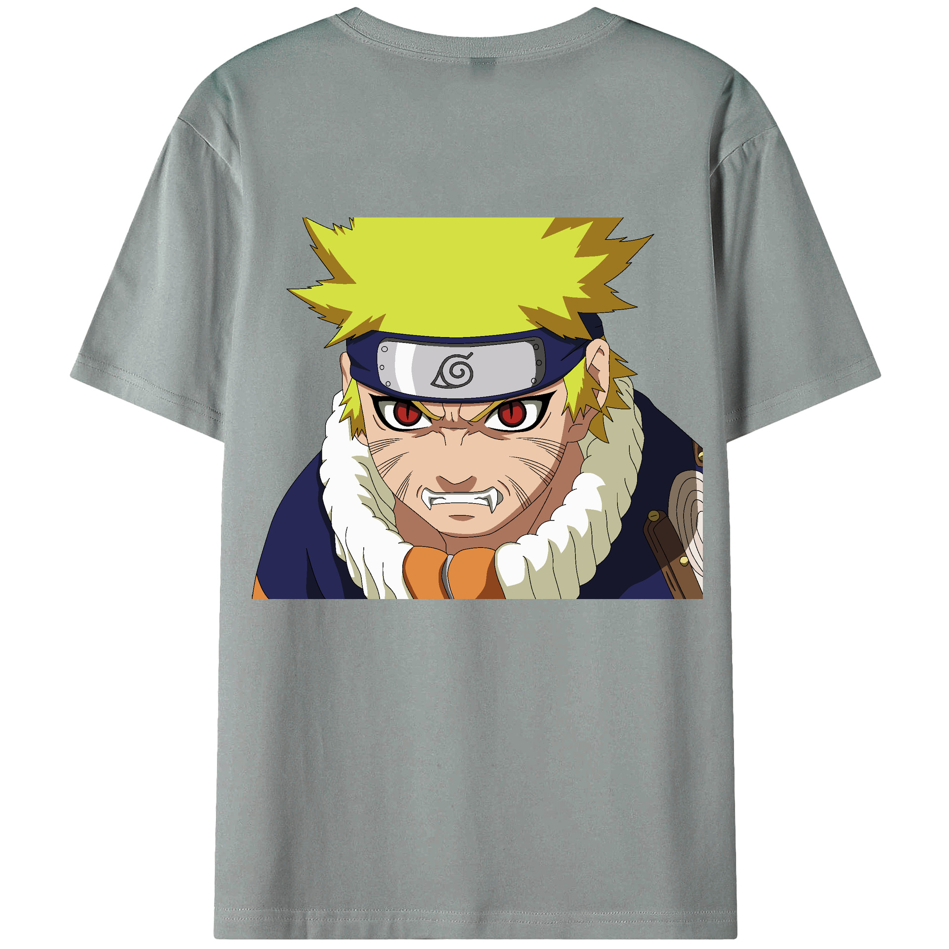 （画像用） NARUTO -ナルト- うずまき ナルト Uzumaki Naruto 綿100％ メンズ半袖Tシャツ（バックプリント） 通気性